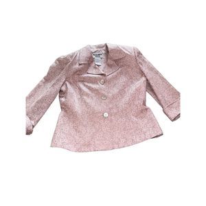 Plaza South Pink Floral Embroidered 3/4 Sleeve Jacket Blazer Sz 10P